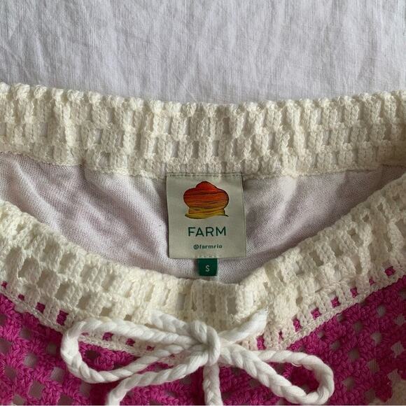 Farm Rio Mixed Stripes Crochet Knit Drawstring Shorts Multicolor Rainbow - Picture 11 of 14